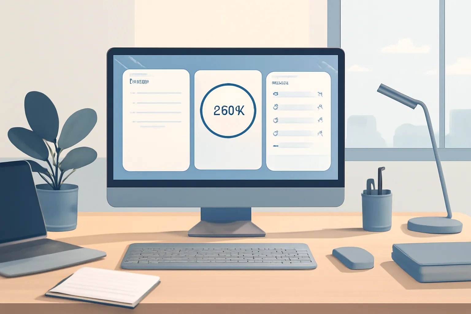 Concept visual for: Design Principles for a Clean New-Tab Layout
