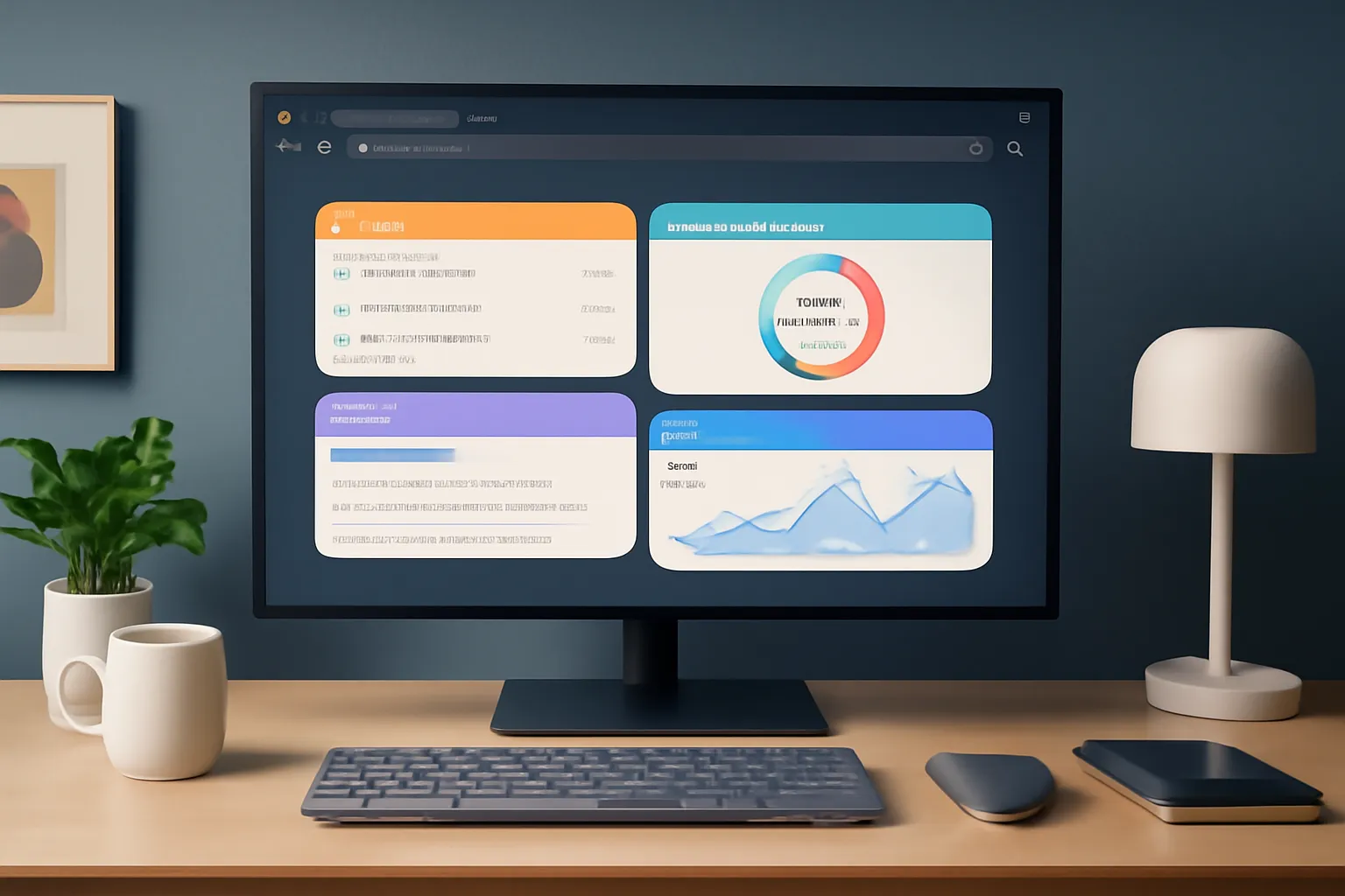 Concept visual for: Cuslr's Approach: Transforming New Tabs into Productive Dashboards