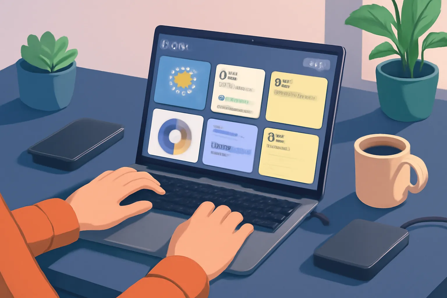 Concept visual for: Cuslr Features: Widgets, Offline-first Design, and Local-first Storage